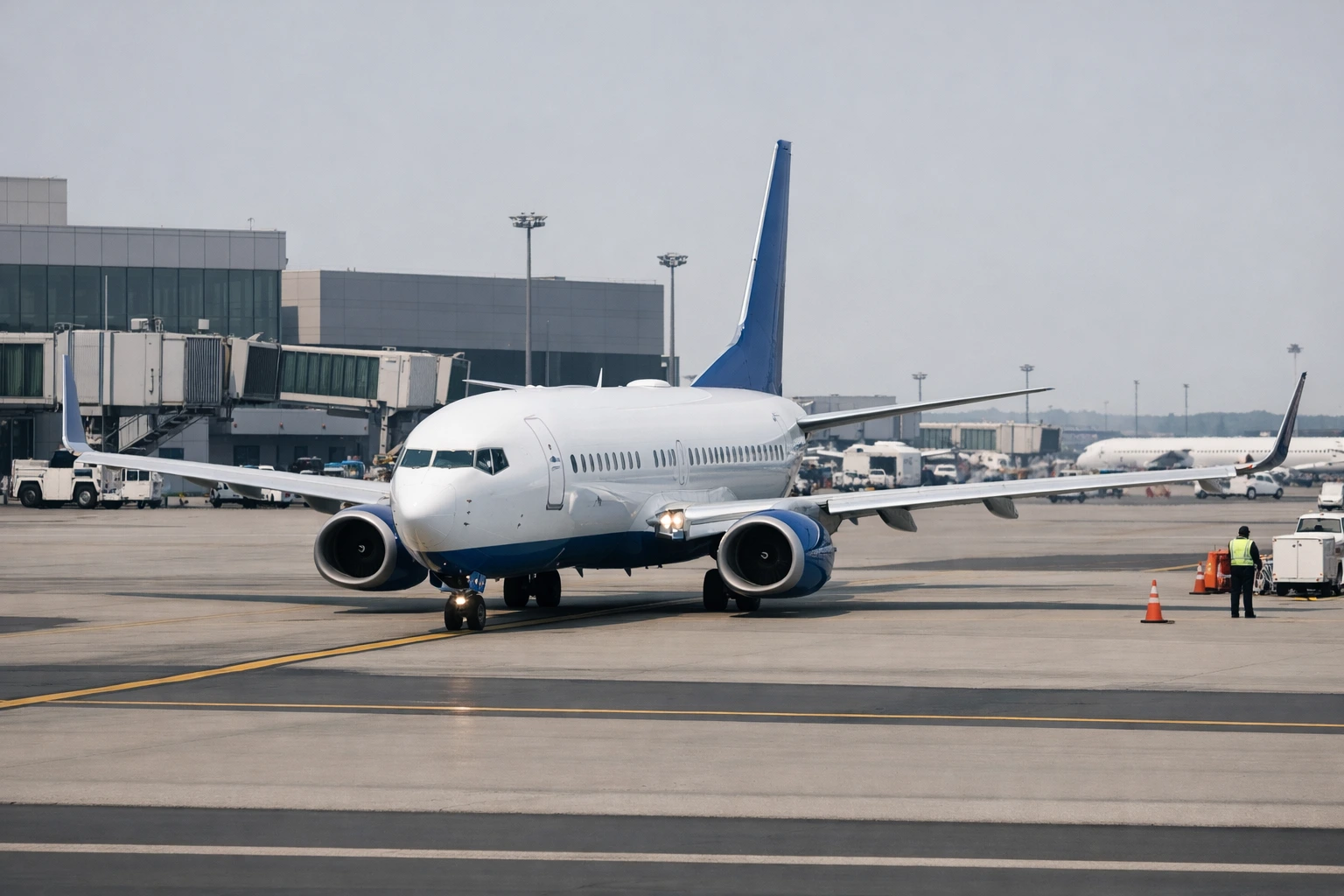 Boeing 737 on taxiway representing Nashville ground operations investigation context