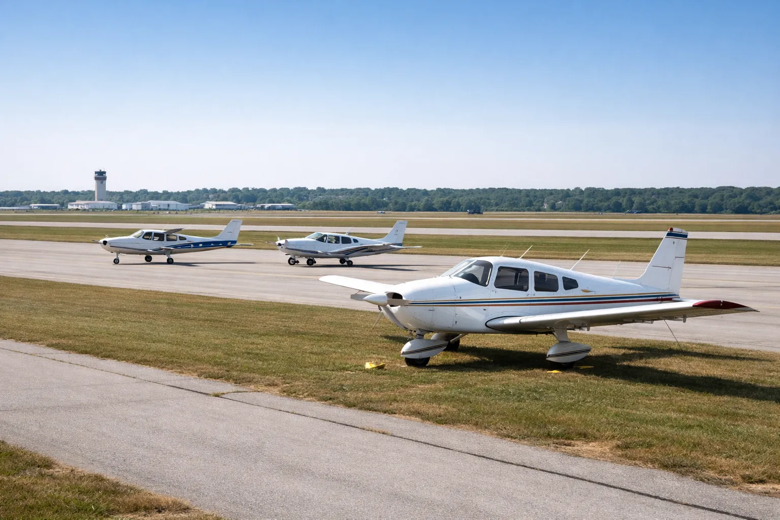 General aviation runway environment at a small municipal airport