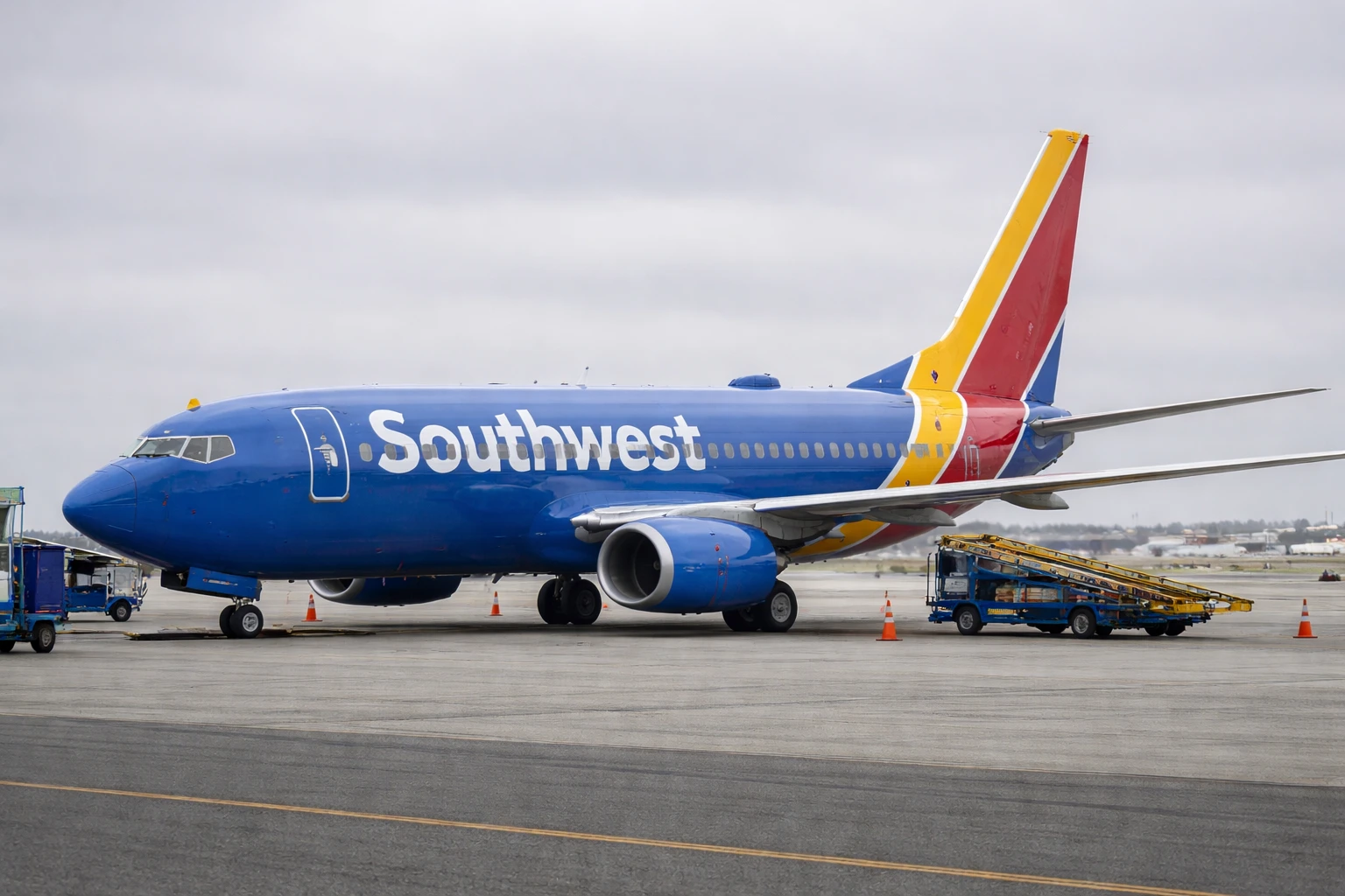 Southwest Airlines Boeing 737-700 aircraft similar to the airplane involved in Southwest Flight 1380