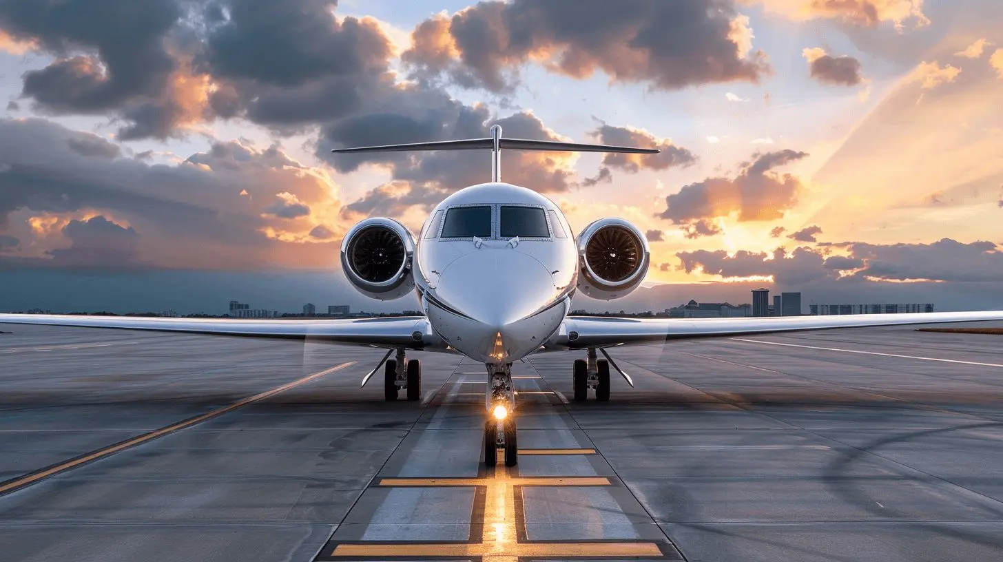 Jet sitting on a runway